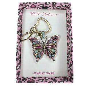 Betsey Johnson Butterfly Bag Charm Keychain